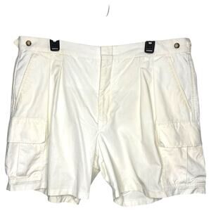 Vtg Willis & Geiger Shorts Mens Sz 40 Ivory Military Cargo Cotton 6" Inseam
